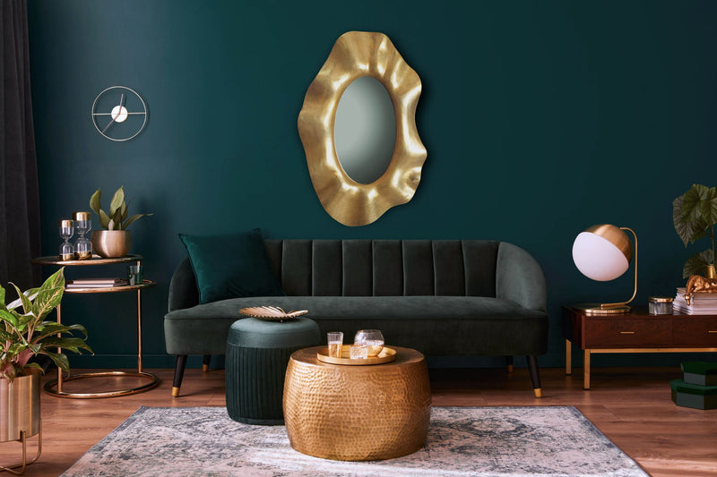 Wandspiegel Asymmetrisch Gold 60x90 cm, Aluminium-Flurspiegel Modern