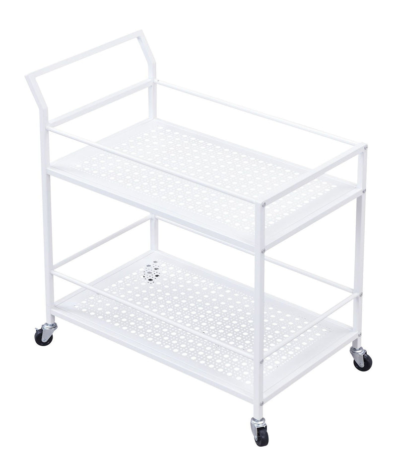 Servierwagen Weiß mit Rollen & Bremsen – Barwagen für Küche, Esszimmer