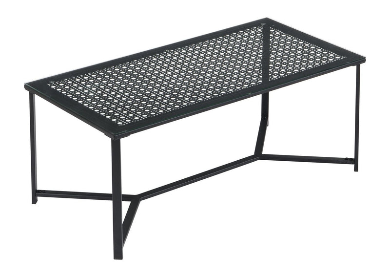 Couchtisch Schwarz 100 cm Glas & Metall im Industrial-Design