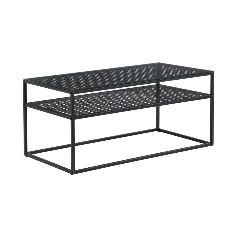 Couchtisch Glas Rechteckig 100 cm Schwarz im Loft-Design von Wohnling