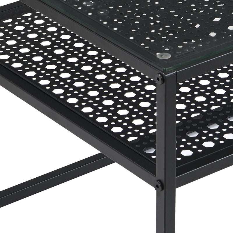 Couchtisch Glas Rechteckig 100 cm Schwarz im Loft-Design von Wohnling