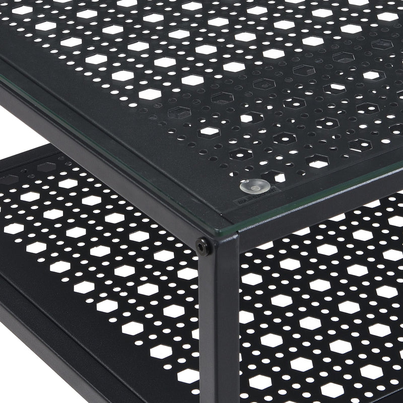 Konsolentisch Glas Schwarz 80x40x77 cm mit Metallgestell für Flur