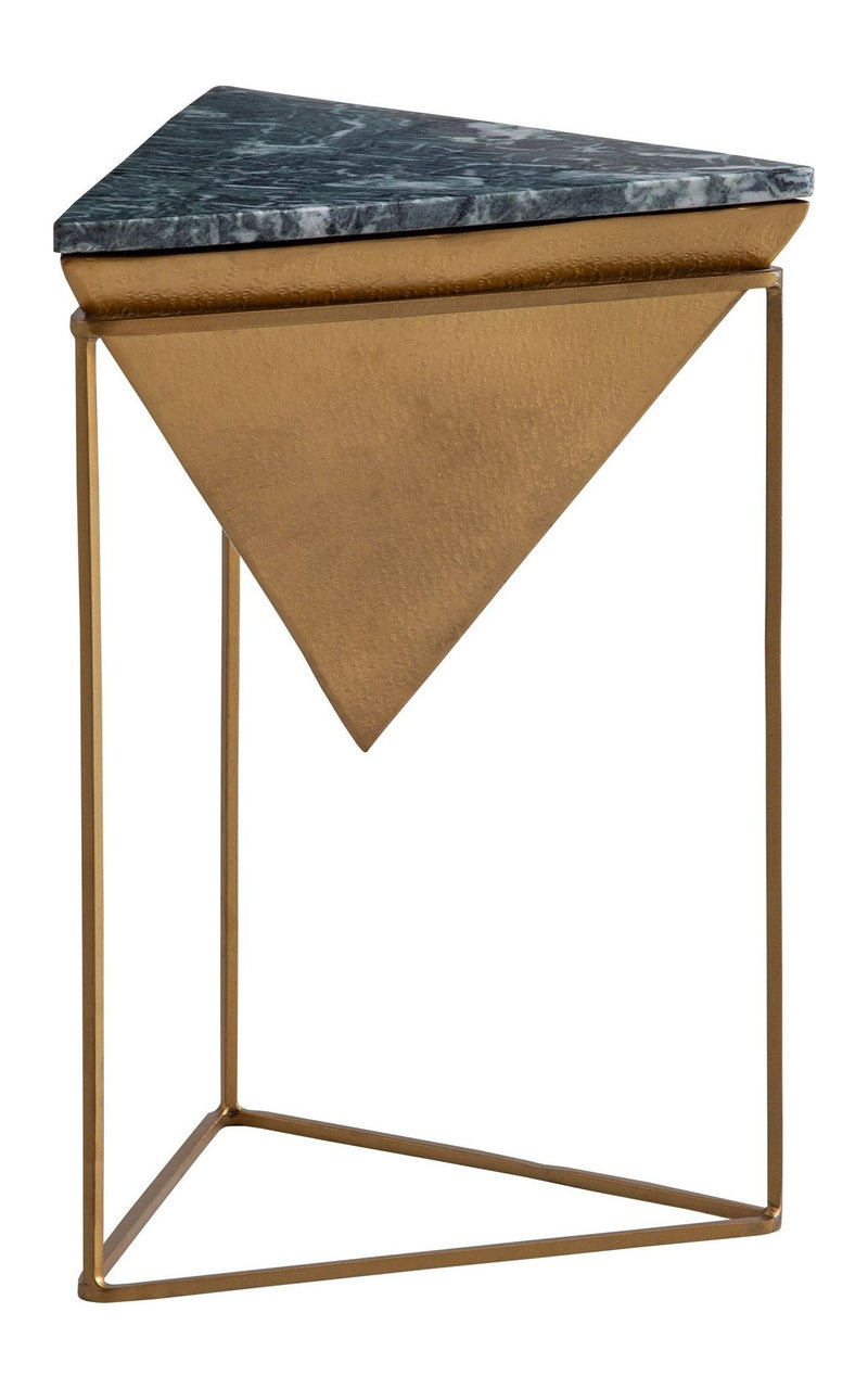 Beistelltisch Marmor Schwarz/Gold mit Metallgestell, 37,5x55 cm