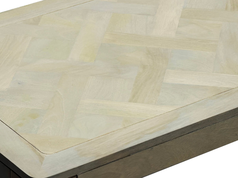 Couchtisch Mango Massivholz 120x60 cm White Wash Wohnzimmertisch