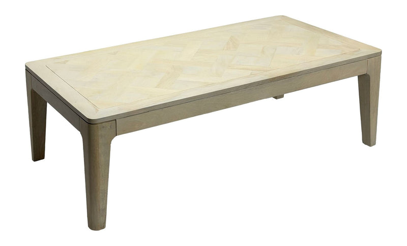 Couchtisch Mango Massivholz 120x60 cm White Wash Wohnzimmertisch