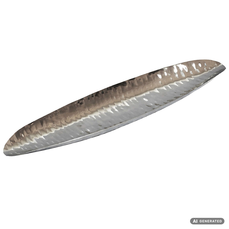 Dekoschale Oval Silber 65,5 cm aus Stahl, Wohnling Tischdeko
