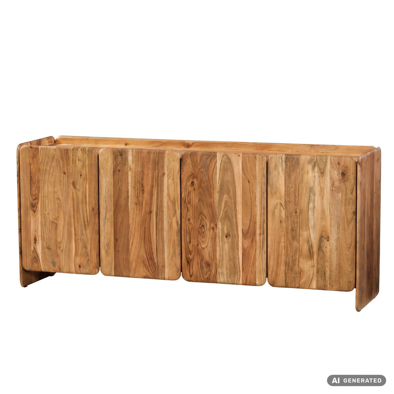 Sideboard Akazie Massivholz 180 cm mit 4 Türen, Handmade Anrichte