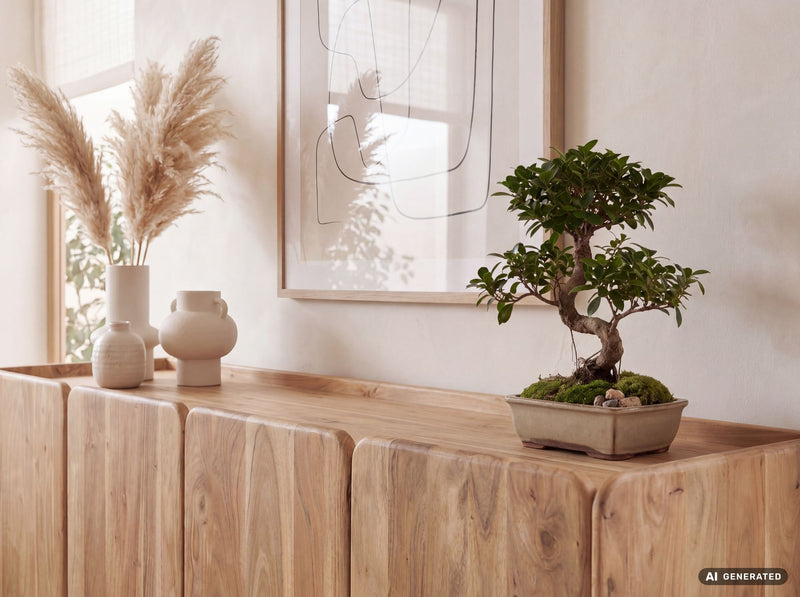 Sideboard Akazie Massivholz 180 cm mit 4 Türen, Handmade Anrichte