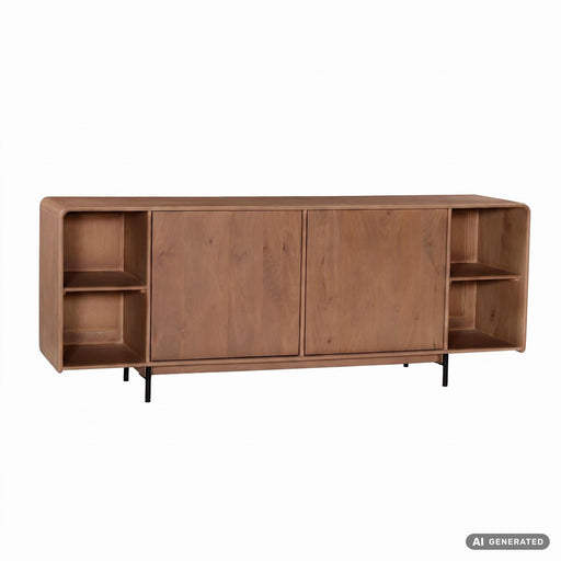 Sideboard Mango 180cm Massivholz mit Push-to-Open, Wohnzimmer-Anrichte – Ansicht 1