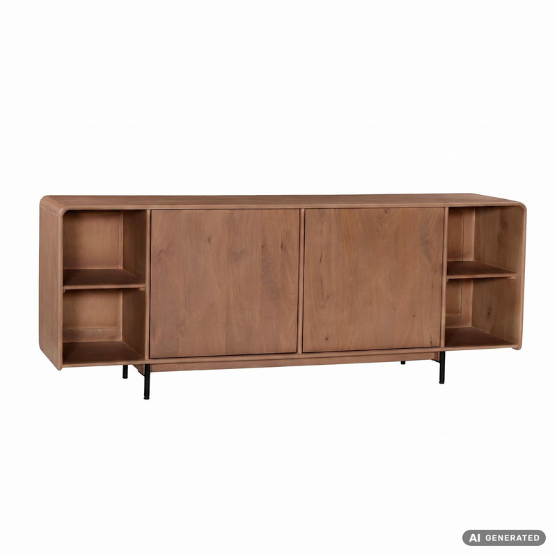 Sideboard Mango 180cm Massivholz mit Push-to-Open, Wohnzimmer-Anrichte
