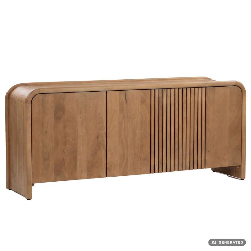 Sideboard Mango Massivholz 160 cm mit 3 Türen, Push-to-Open