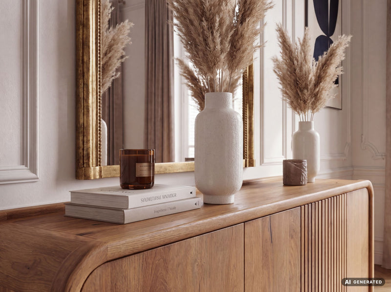 Sideboard Mango Massivholz 160 cm mit 3 Türen, Push-to-Open