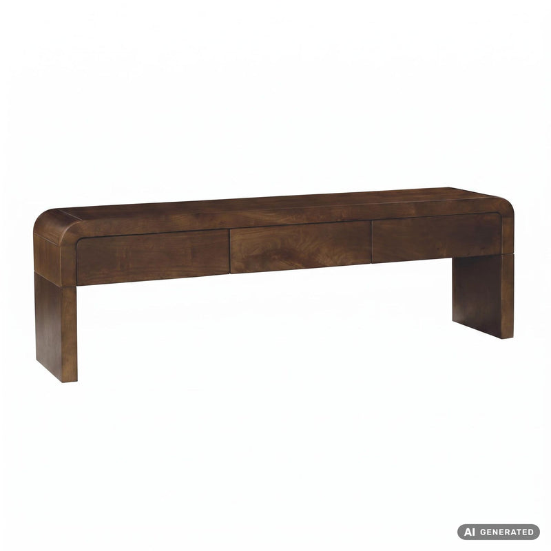 Lowboard Mango Massivholz 160 cm mit 3 Schubladen, grifflos