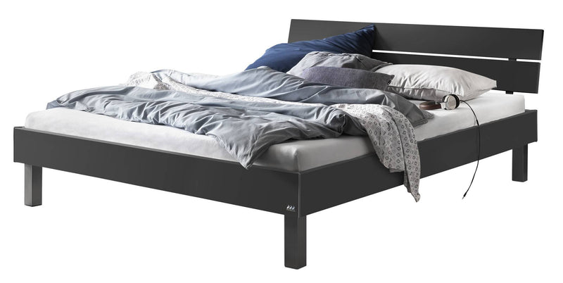 Hasena Bett Rocco Anthrazit mit Alu-Füßen - Industrial-Movie