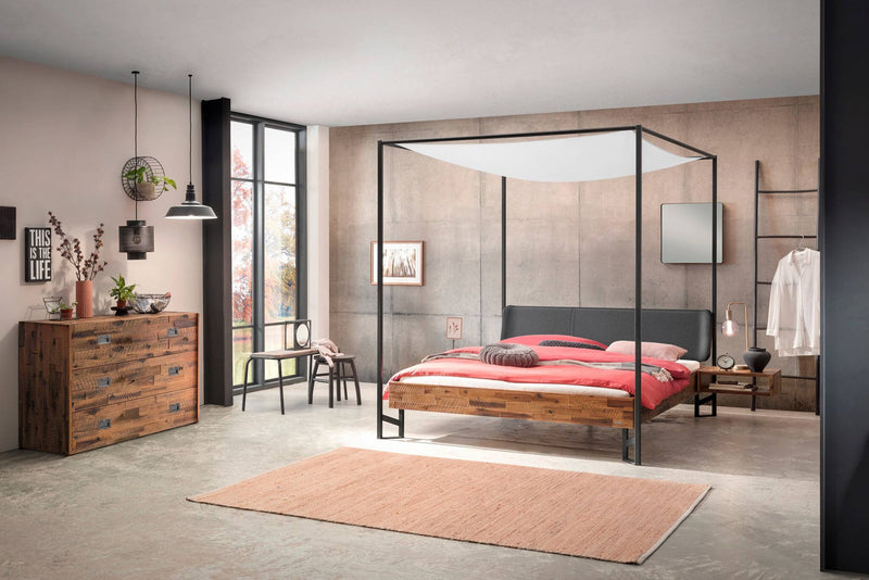 Hasena Nachttisch Jago Akazie Vintage Brown im Industrial-Loft-Design