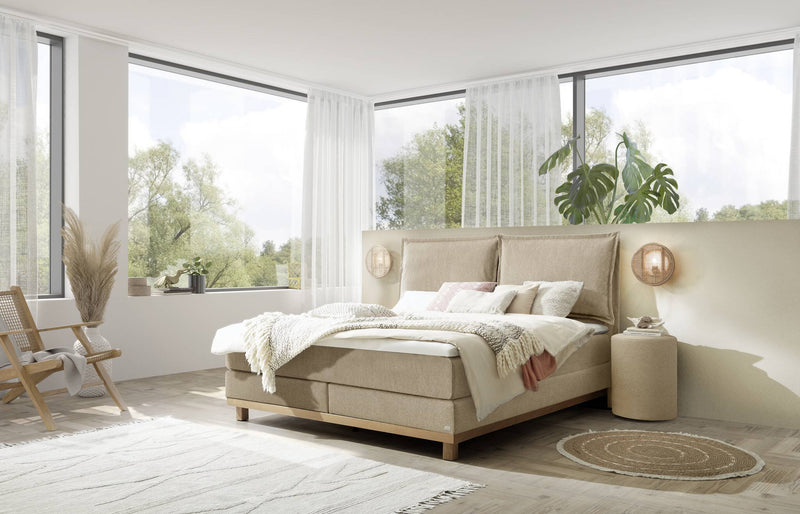 Hasena Dean Hocker & Nachttisch rund mit Bezug Pace Sand, Braun