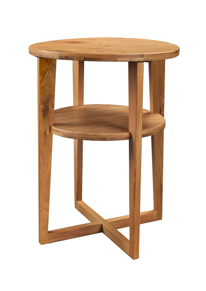 Hasena Nachttisch Wilson Wildeiche natur, geölt, rundes Design