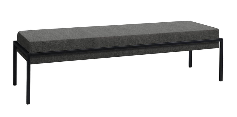 Hasena Bank Pato Schwarz mit Pace-Grey-Bezug im Art-déco-Stil
