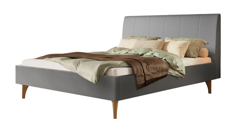 Hasena Polsterbett Elisa Eiche bright mit Bezug Monet steel