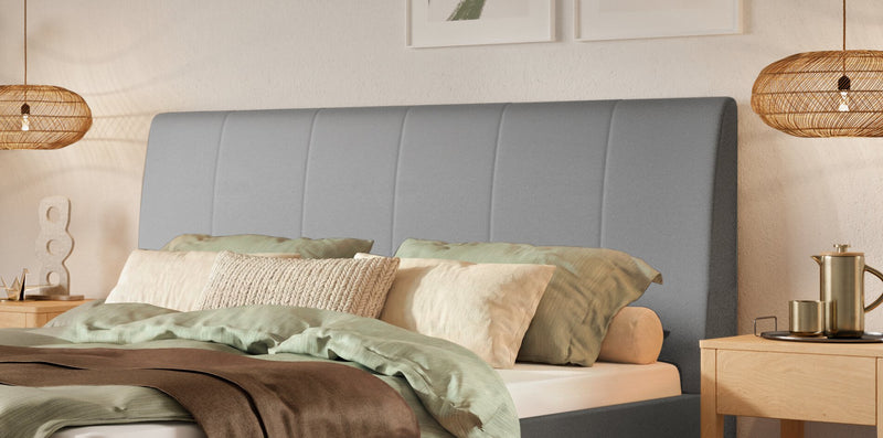 Hasena Polsterbett Elisa Eiche bright mit Bezug Monet steel