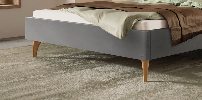 Hasena Polsterbett Elisa Eiche bright mit Bezug Monet steel