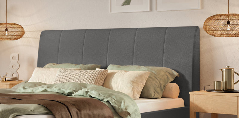 Hasena Polsterbett Elisa in Eiche bright mit Bezug Pace grey
