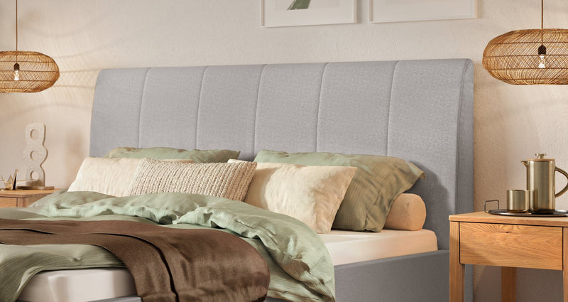Hasena Elisa Polsterbett Wildeiche natur mit Stoffbezug Light Grey
