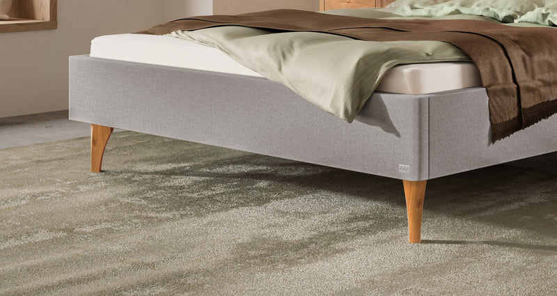 Hasena Elisa Polsterbett Wildeiche natur mit Stoffbezug Light Grey