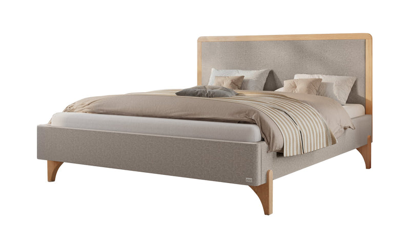 Hasena Polsterbett Aurelia in Eiche bright mit Bezug Light Grey