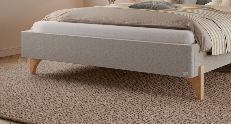 Hasena Polsterbett Aurelia in Eiche bright mit Bezug Light Grey
