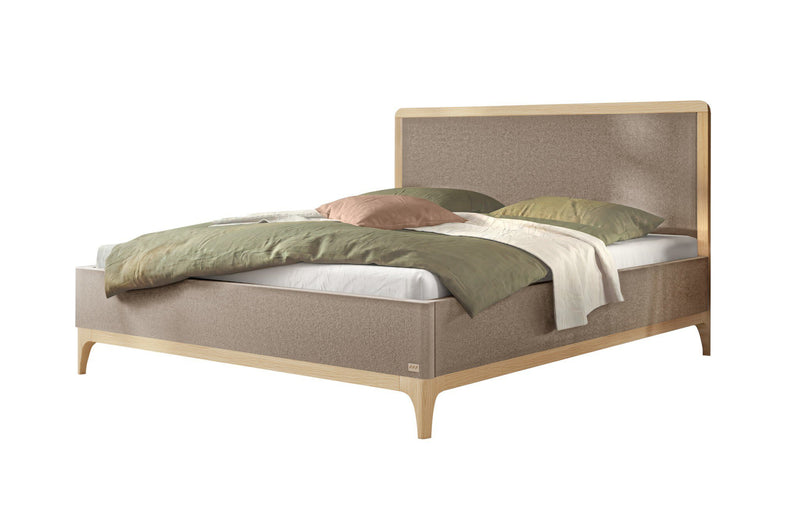 Hasena Polsterbett Soledad in Eiche bright mit Bezug Pace Sand