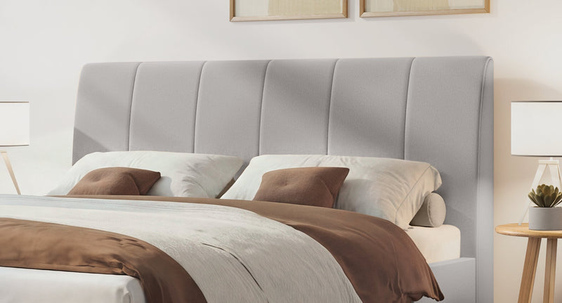 Hasena Polsterbett Renata Eiche bright mit Bezug Pace Light Grey