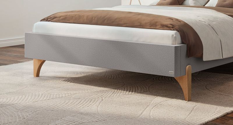 Hasena Polsterbett Renata Eiche bright mit Bezug Pace Light Grey
