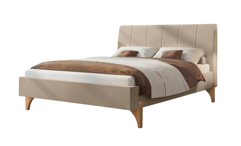Hasena Polsterbett Renata in Eiche bright mit Bezug Pace Sand