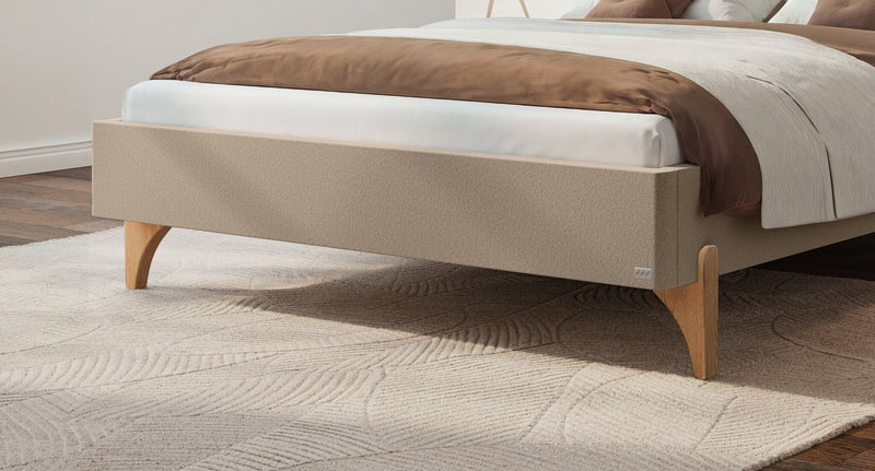 Hasena Polsterbett Renata in Eiche bright mit Bezug Pace Sand