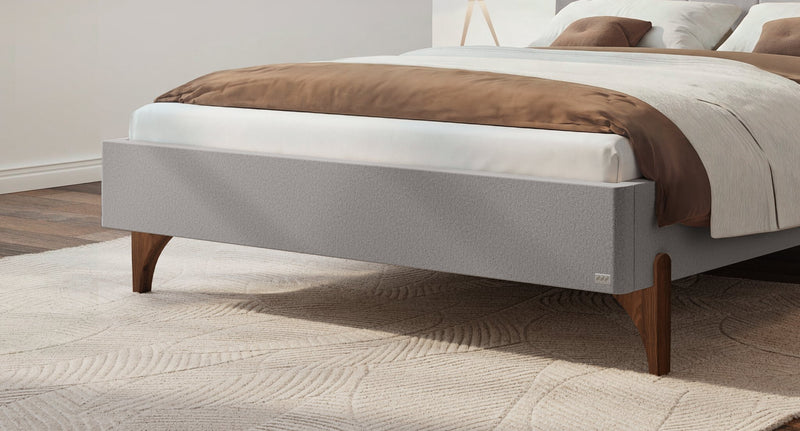 Hasena Polsterbett Renata Nussbaum mit Kopfteil in Pace Light Grey