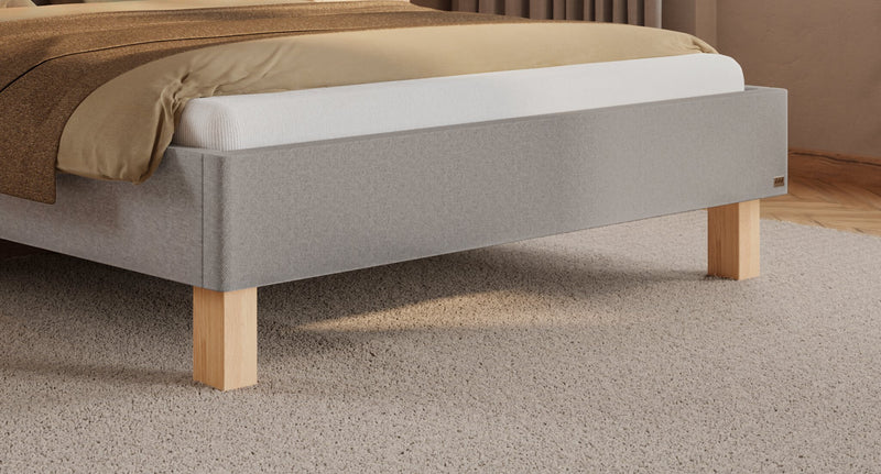 Hasena Polsterbett Amara in Eiche bright mit Bezug Pace Light Grey