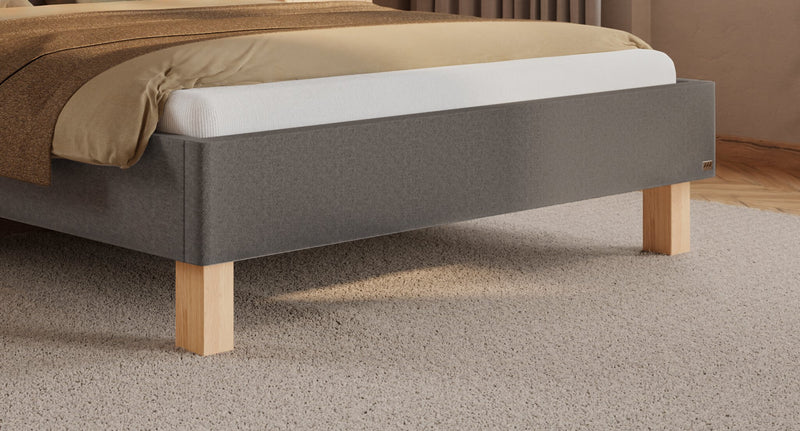 Hasena Polsterbett Amara in Eiche bright mit Bezug Pace Grey