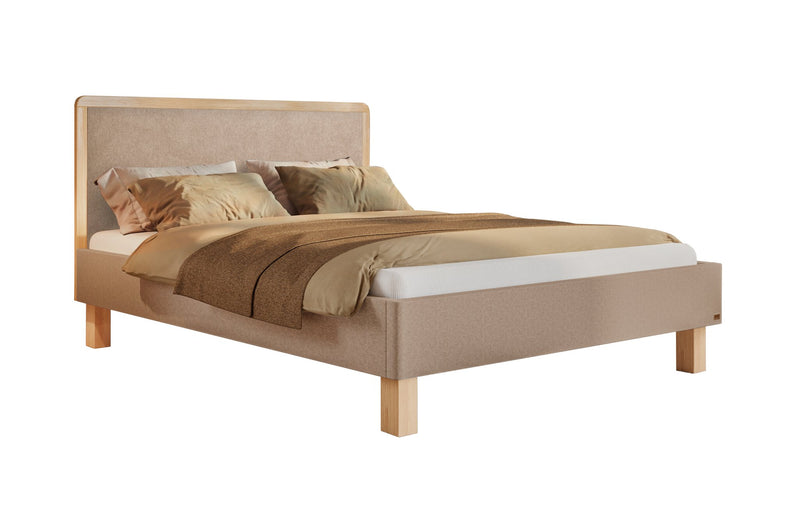 Hasena Polsterbett Amara in Eiche bright mit Bezug Pace sand