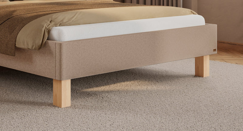 Hasena Polsterbett Amara in Eiche bright mit Bezug Pace sand