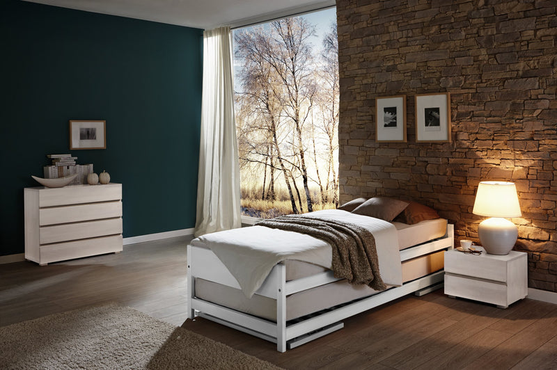 Hasena Lido Unterbett Gästebett Weiß 90x200 cm, MDF lackiert