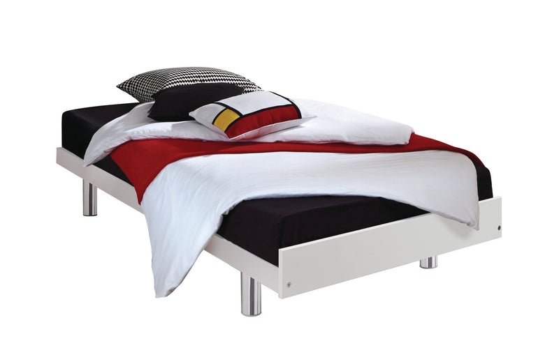 Hasena Econom Gästebett Weiß mit Chrom-Füßen für Jugendzimmer