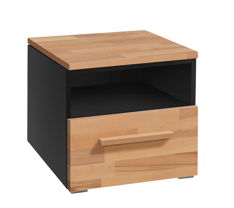 Hasena Nachttisch Onia Schwarz mit Kernbuche-Front Selezione