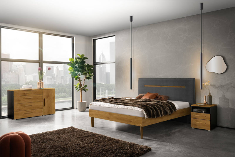 Hasena Nachttisch Dowe Selezione Schwarz mit Wildeiche-Front