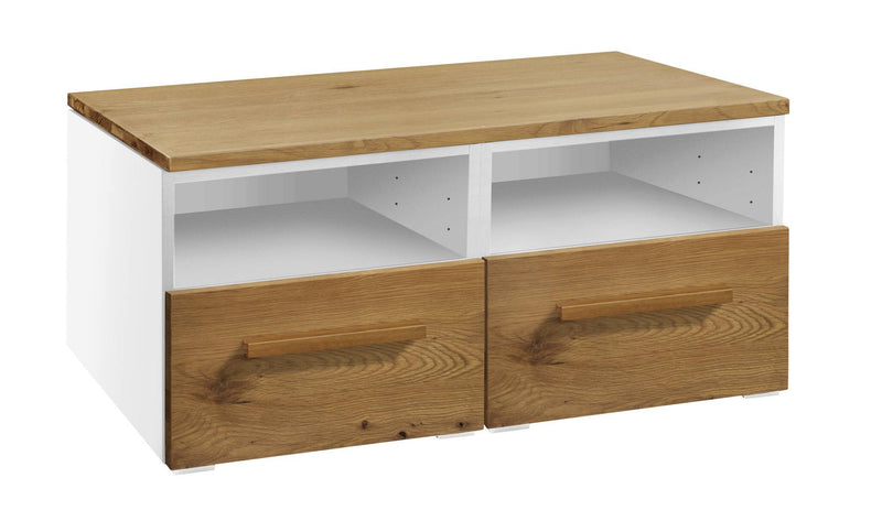 Hasena Owita Kommode Selezione Weiß mit Wildeiche-Front, 2 Schubladen