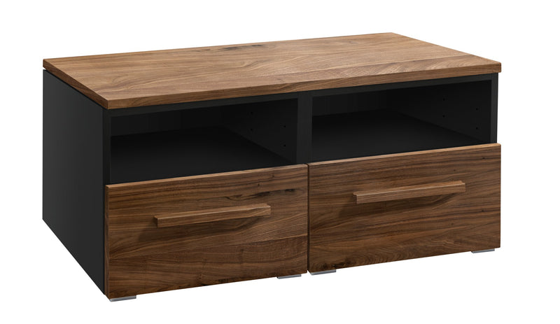 Hasena Kommode Owita Selezione Schwarz mit Nussbaum-Front, teilmassiv
