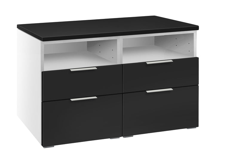 Hasena Dowio Kommode Selezione Weiß/Schwarz mit 4 Schubladen