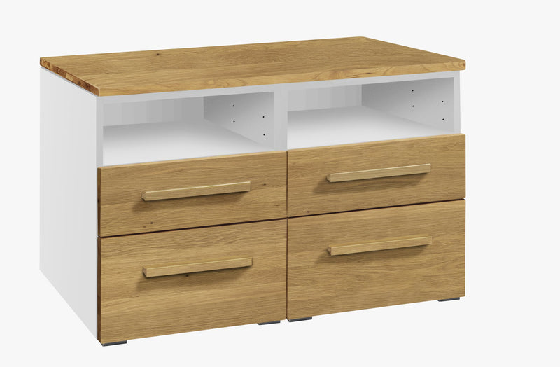 Hasena Selezione Kommode Dowio Weiß mit Eiche-Front, 4 Schubladen