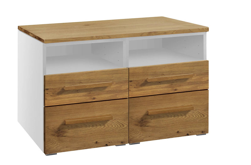 Hasena Selezione Kommode Dowio Weiß mit Wildeiche-Front, 4 Schubladen