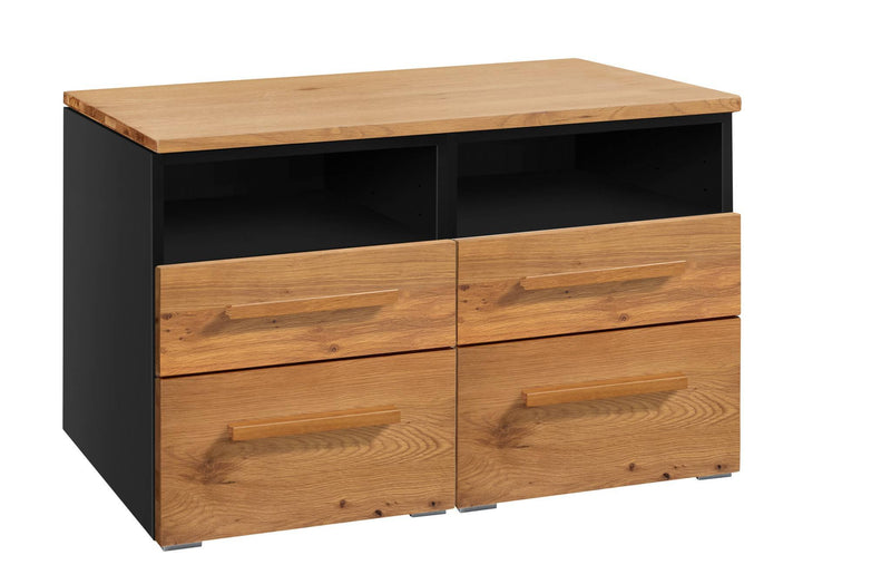 Hasena Selezione Kommode Dowio Schwarz mit Wildeiche-Front